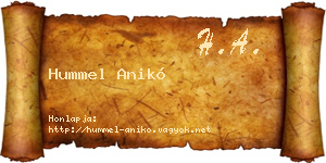 Hummel Anikó névjegykártya